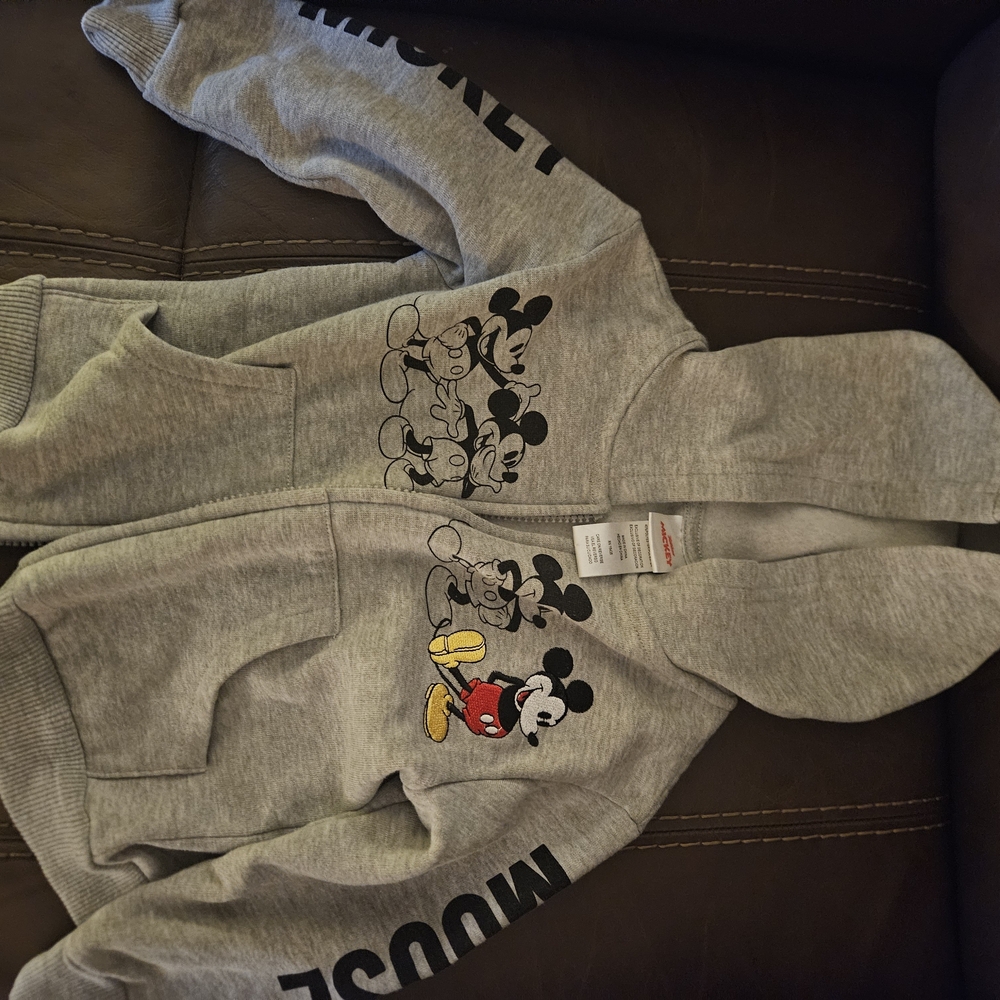 Disney Mickey Mouse Gray and Red Kids Hoodie